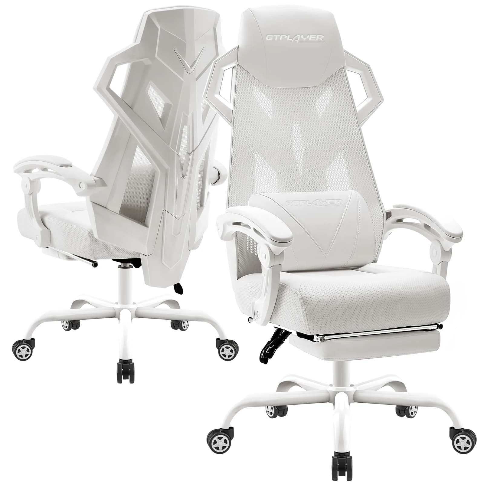 GTPLAYER – ergonomiczny fotel biurowo-gamingowy z regulacją lędźwi i zagłówkiem