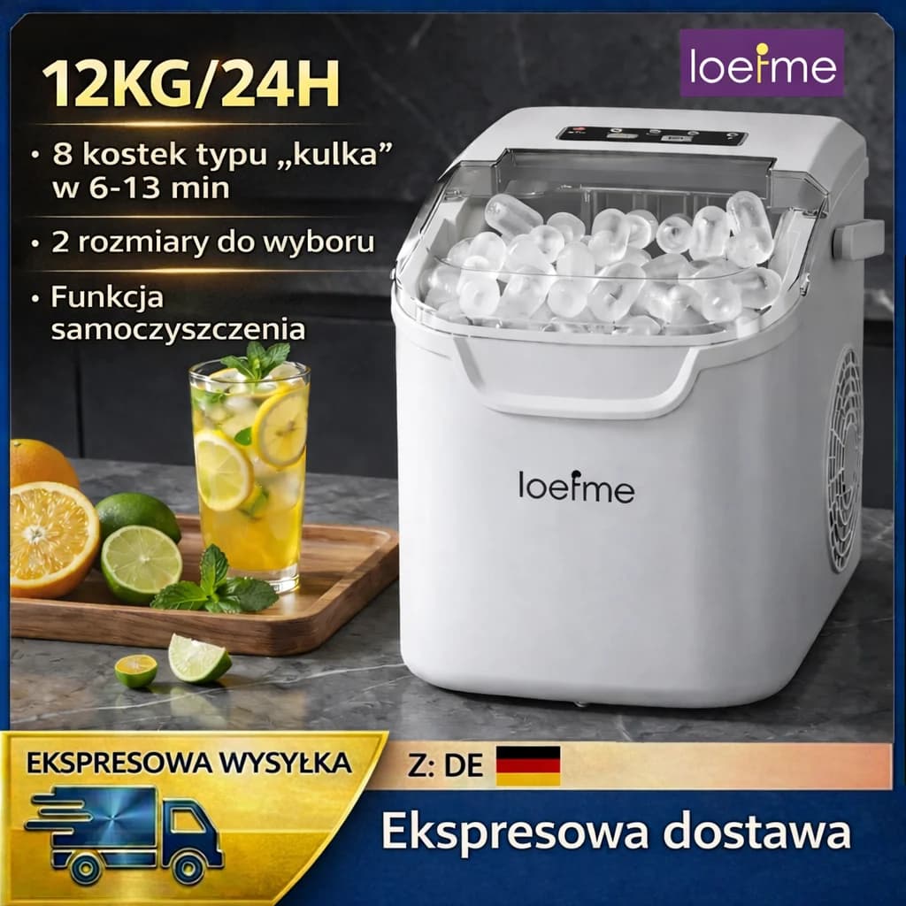 Kostkarka do lodu LOEFME 12kg/24h z LED