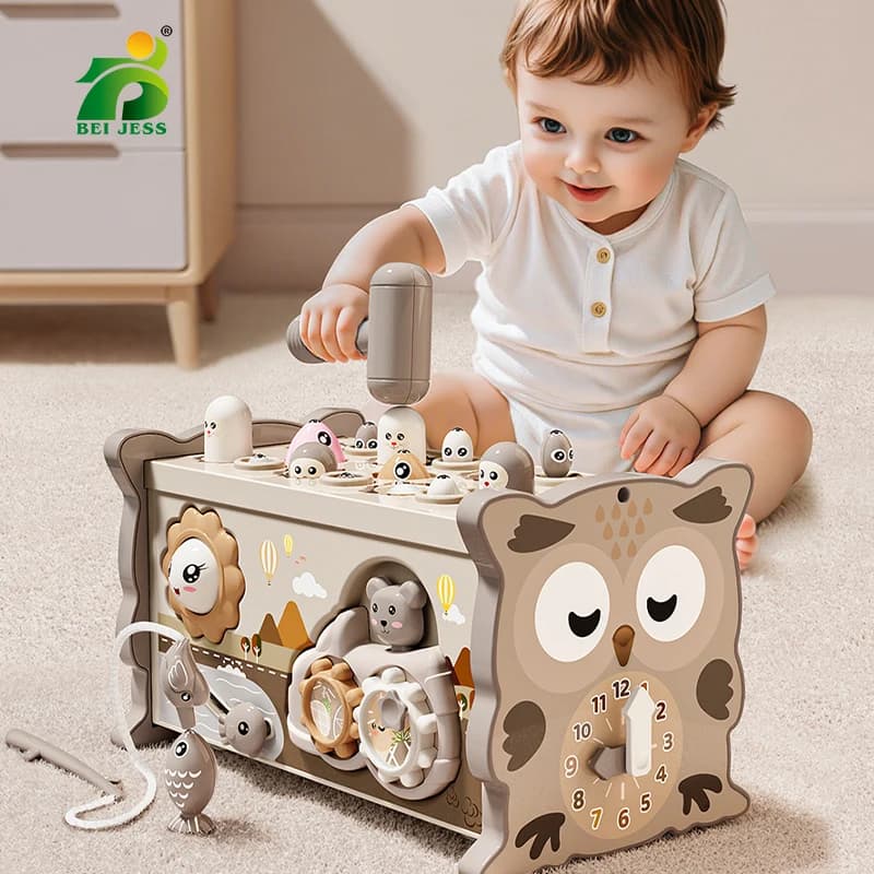 Zabawka Montessori dla dzieci, sensoryczna, magnetyczna, edukacyjna, łowienie rybek, tablica manipulacyjna z sową, gra w kret, xylofon z liczbami dla 3-latków, prezenty.