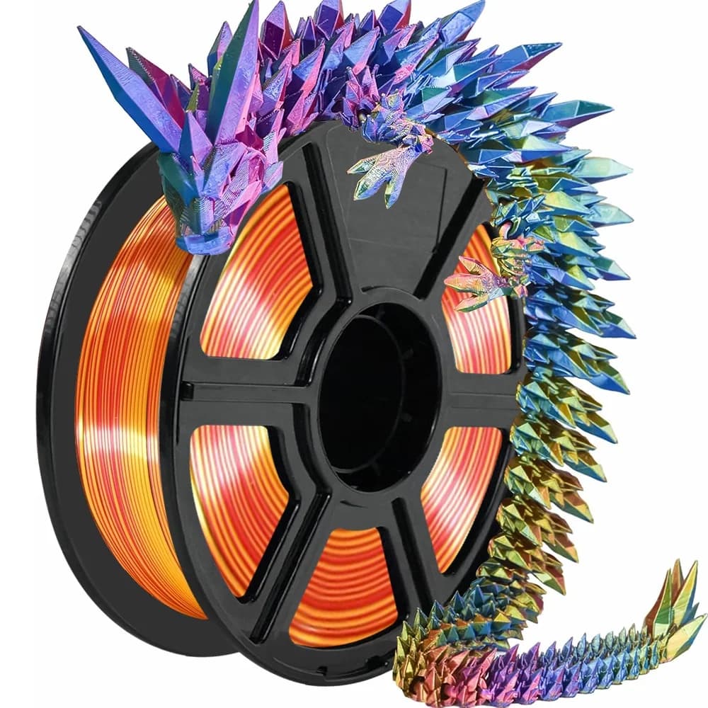 Filament PLA Jedwabny Trójkolorowy 1.75mm 1kg/500g/250g/200g Filament do Drukarki 3D Wielokolorowy PLA Potrójny Kolor Czerwony Niebieski Zielony Złoty Zestaw