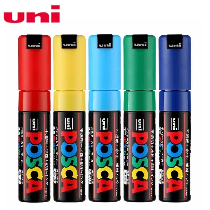 Marker Uni Posca z końcówką dłutową 8K/17K – do tkanin i reklamy