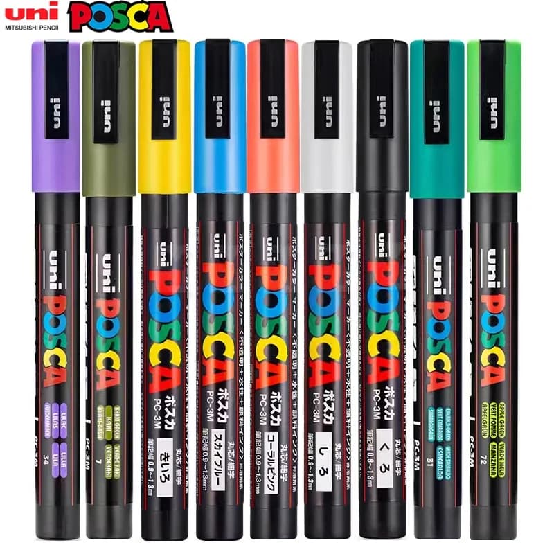 Marker Uni Posca PC-1M/3M/5M – wielokolorowy akryl do plakatów i graffiti