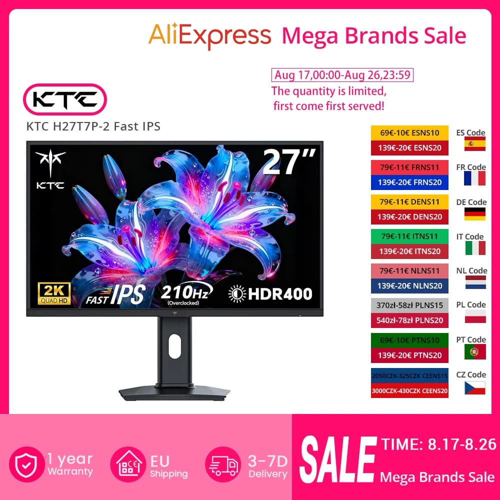 KTC H27T7P-2 — monitor gamingowy 27″ 2560×1440 QHD 210Hz IPS