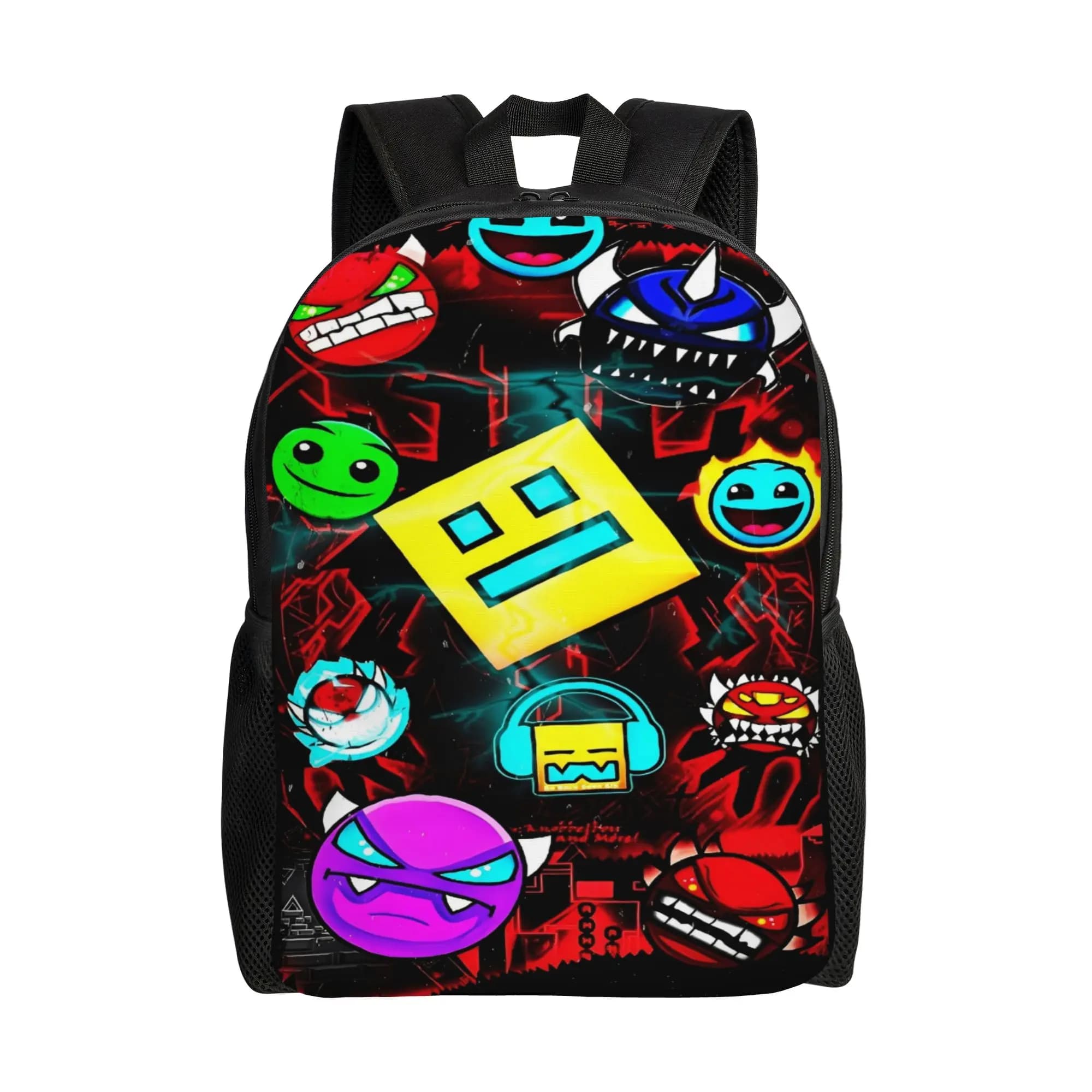 Miękki plecak Geometry Dash Gaming – poliestrowy, unisex