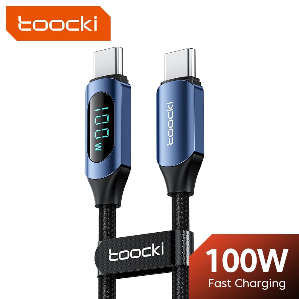 Toocki — kabel USB-C do USB-C 100W PD, szybkie ładowanie