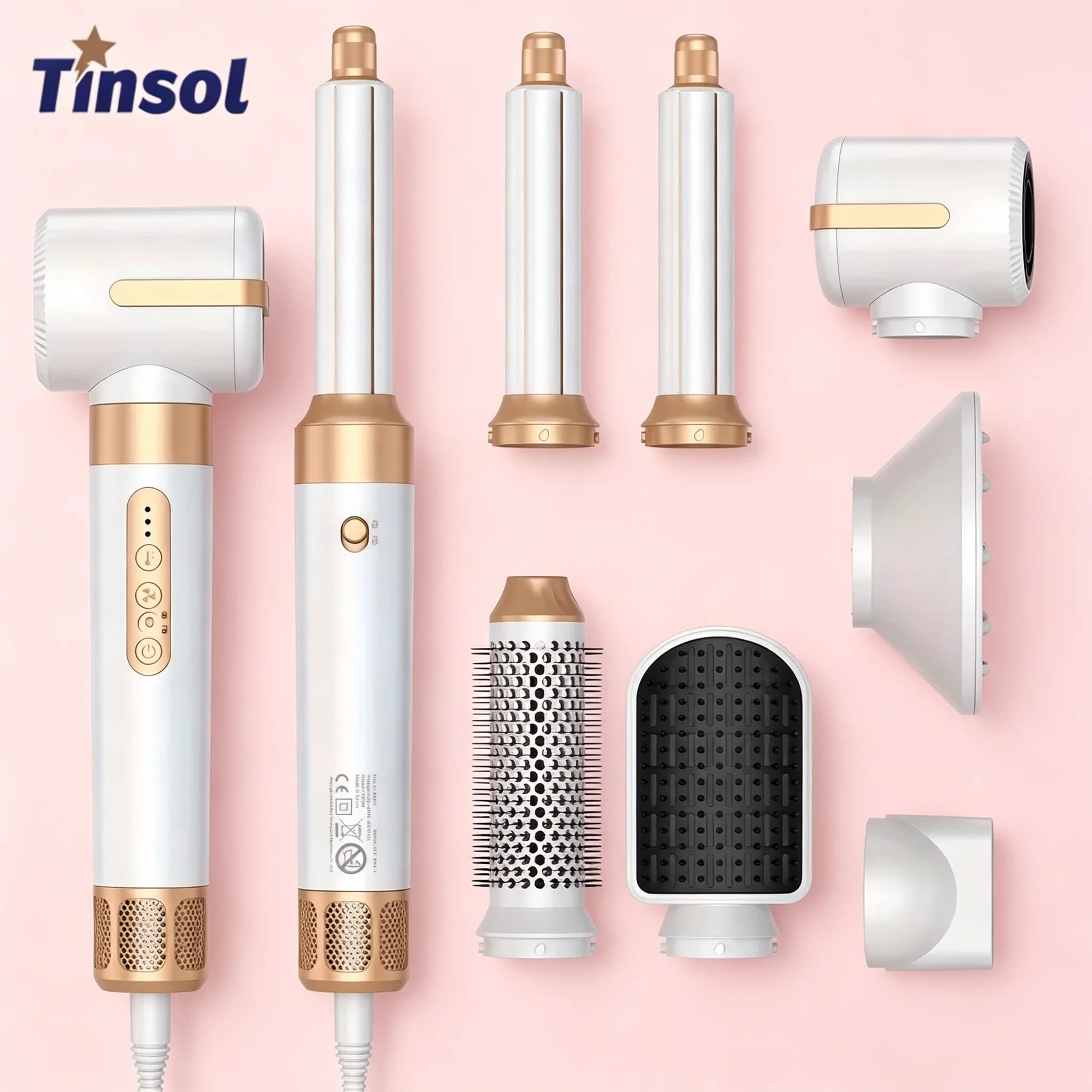 Szczotka do stylizacji 7 w 1 TINSOL – airstyler z bezszczotkową suszarką