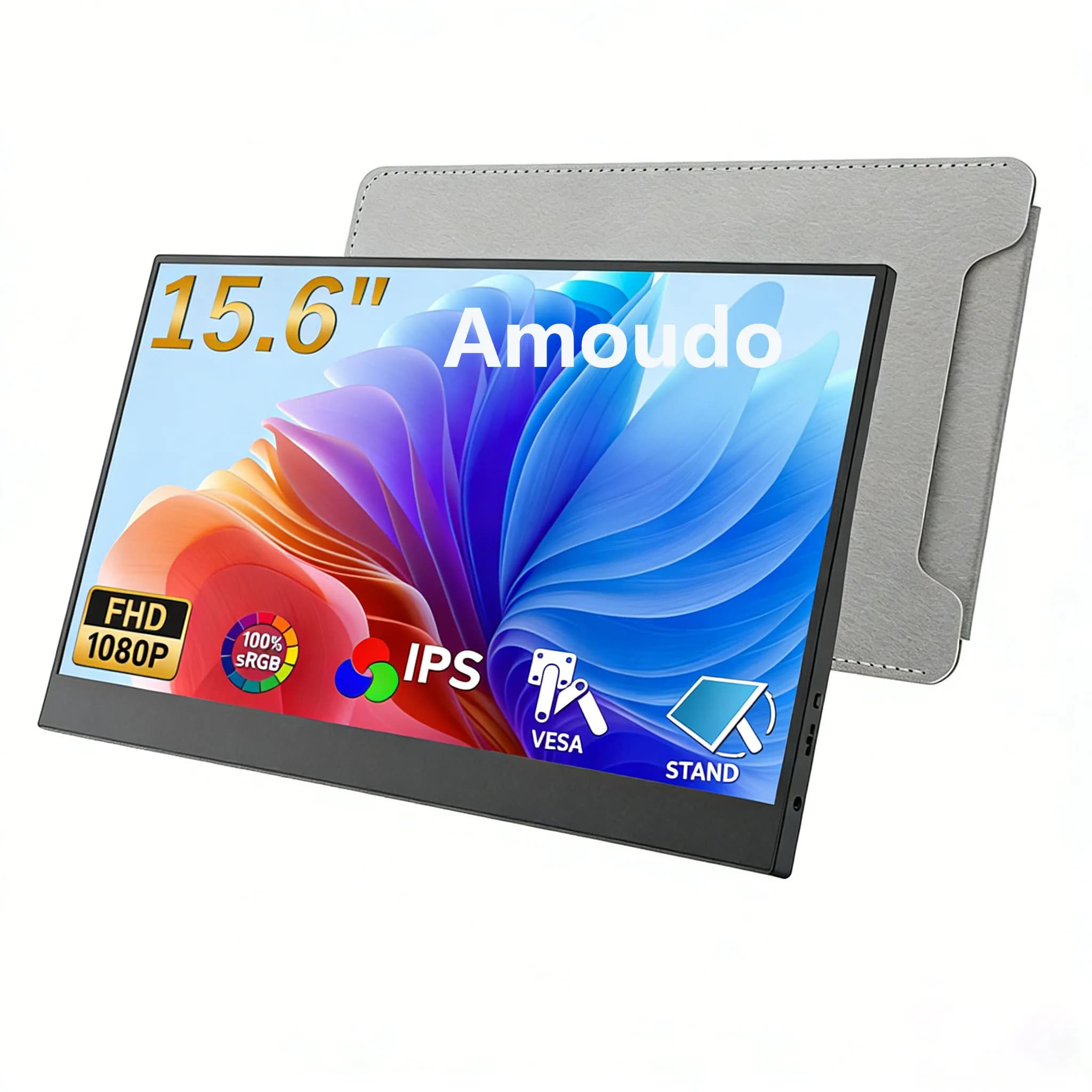 Amoudo 15,6″ — przenośny monitor Full HD IPS, USB-C, Mini HDMI