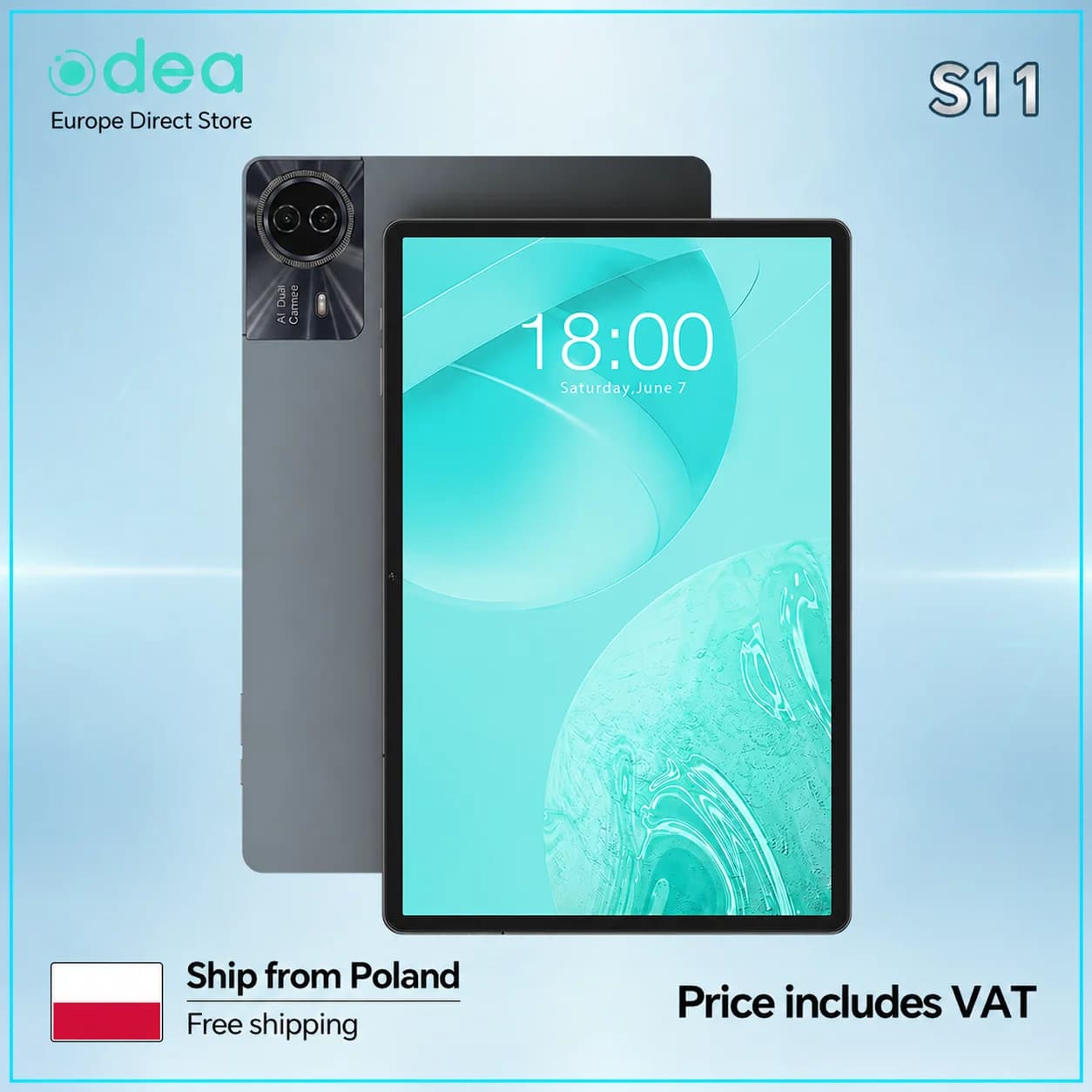 Tablet ODEA S11 16GB (6GB+10GB) RAM 256GB ROM 11" 1920x1200 IPS T606 8-rdzeniowy Android 14 8000mAh Type-C GPS 4G LTE firmy Teclast