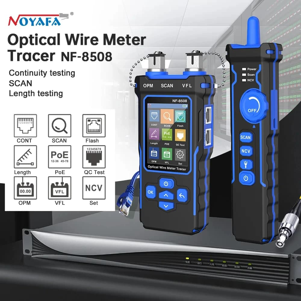 Noyafa NF-8508 — tester kabli sieciowych i miernik mocy optycznej PoE/LAN